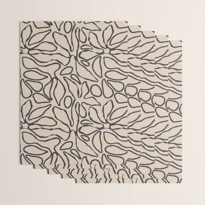 Abstract vintage flower art pattern Wrapping Paper Gallery Image 3