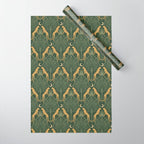 Night Cheetahs - Fern Green and Gold Wrapping Paper Gallery Image 1