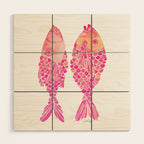 Indonesian Fish Duo - Pink Palette Wood Wall Art Gallery Image 1
