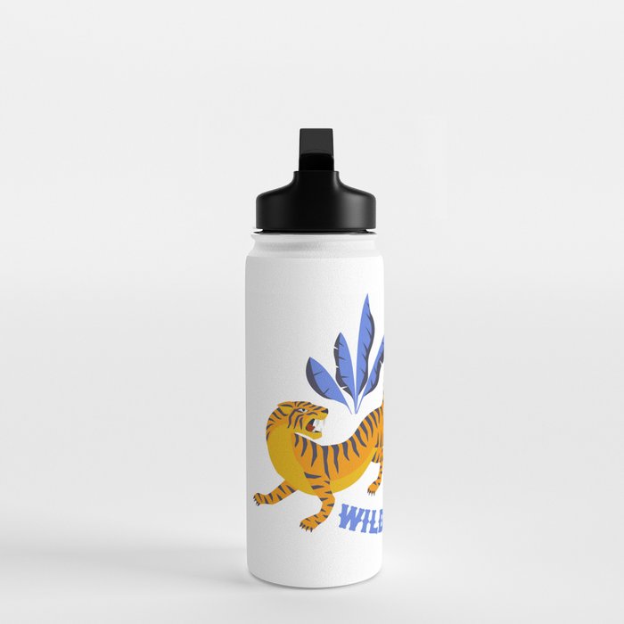 Tigers and tropical leaves. Water Bottle Gallery Image 3