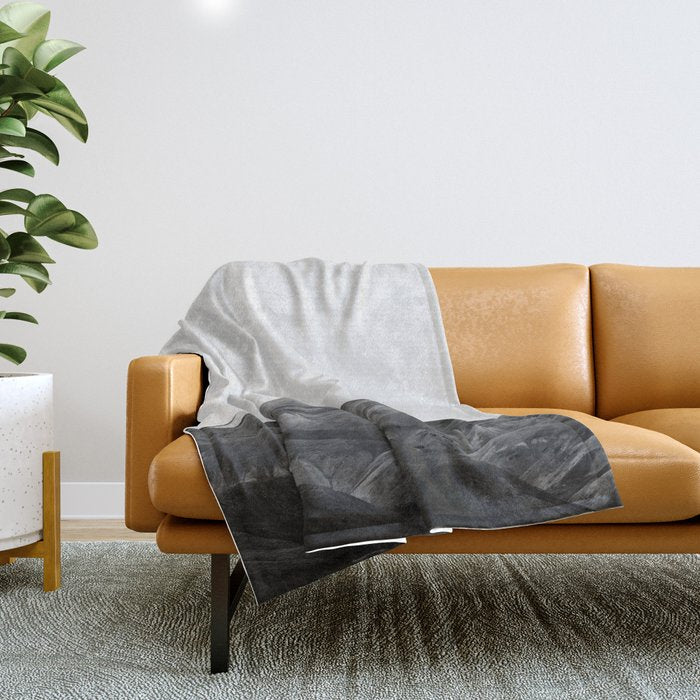 Mountain Range, Minimalist Art, Mountain Throw Blanket Gallery Image 1