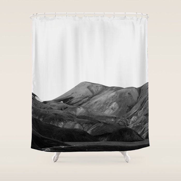 Mountain Range, Minimalist Art, Mountain Shower Curtain Gallery Image 1