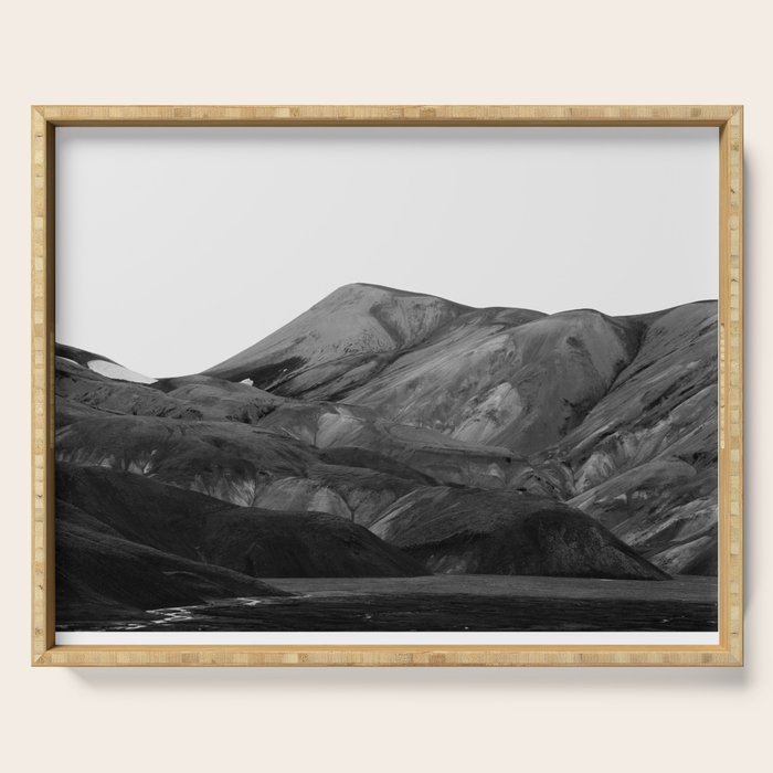 Mountain Range, Minimalist Art, Mountain Serving Tray Gallery Image 1