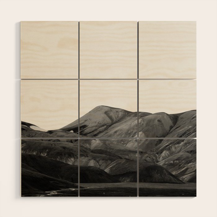 Mountain Range, Minimalist Art, Mountain Wood Wall Art Gallery Image 1