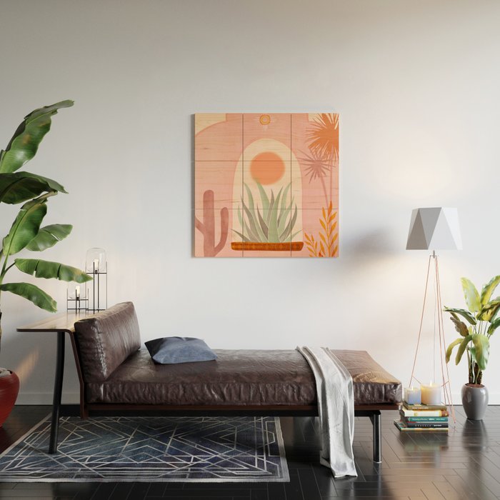 El Sol Sunrise Desert Landscape Wood Wall Art Gallery Image 2