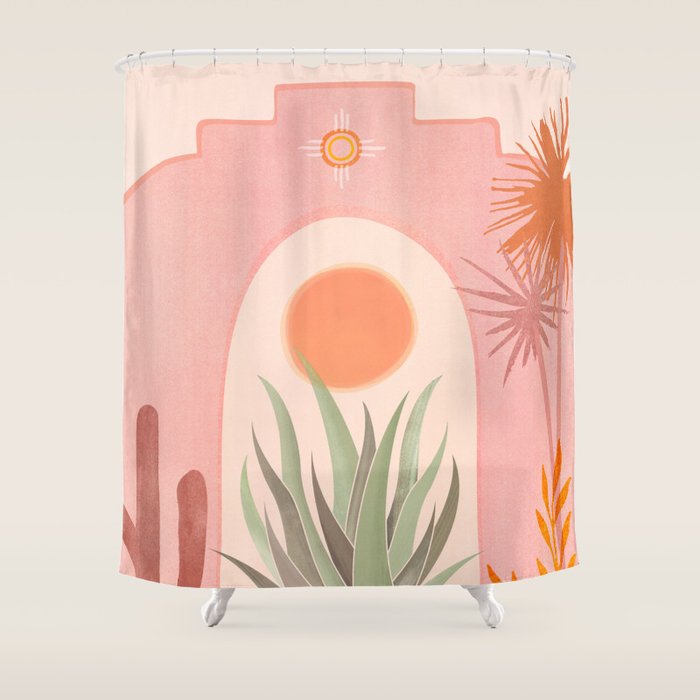 El Sol Sunrise Desert Landscape Shower Curtain Gallery Image 1