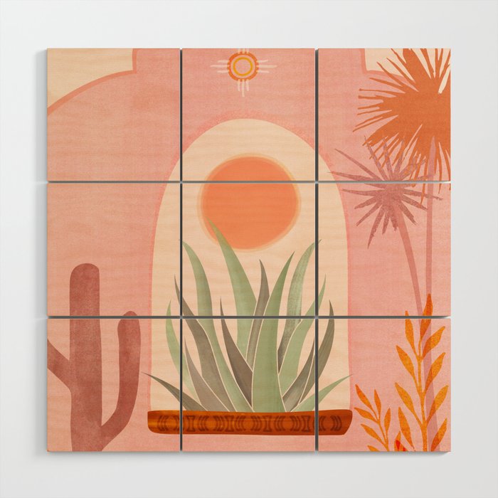 El Sol Sunrise Desert Landscape Wood Wall Art Gallery Image 1