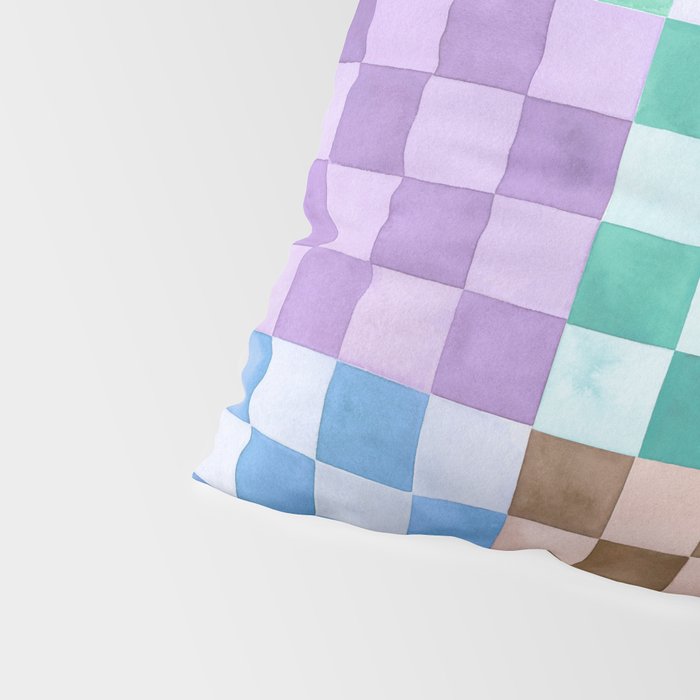 Handmade checker Cool tones Cozy heirloom Pillow Sham Gallery Image 4
