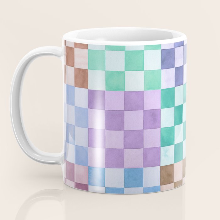 Handmade checker Cool tones Cozy heirloom Coffee Mug Gallery Image 3