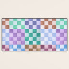 Handmade checker Cool tones Cozy heirloom Desk Mat Gallery Image 3