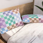 Handmade checker Cool tones Cozy heirloom Pillow Sham Gallery Image 2