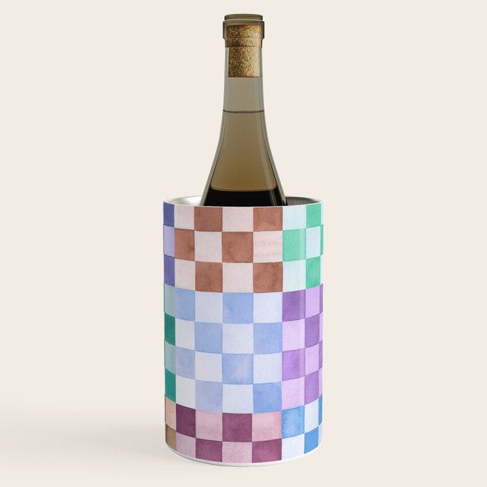 Handmade checker Cool tones Cozy heirloom Wine Chiller Gallery Image 3