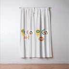 Christmas retro baubles no3 Window Curtain Gallery Image 3