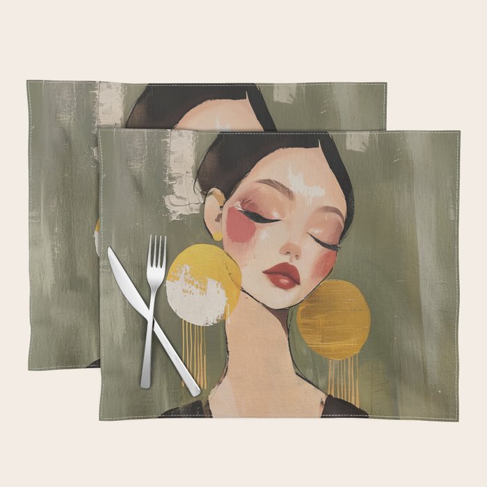 Golden Silence Modern Muse Placemat Gallery Image 1