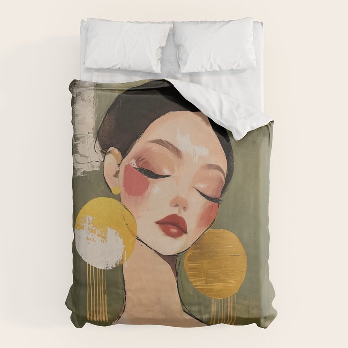 Golden Silence Modern Muse Duvet Cover Gallery Image 1