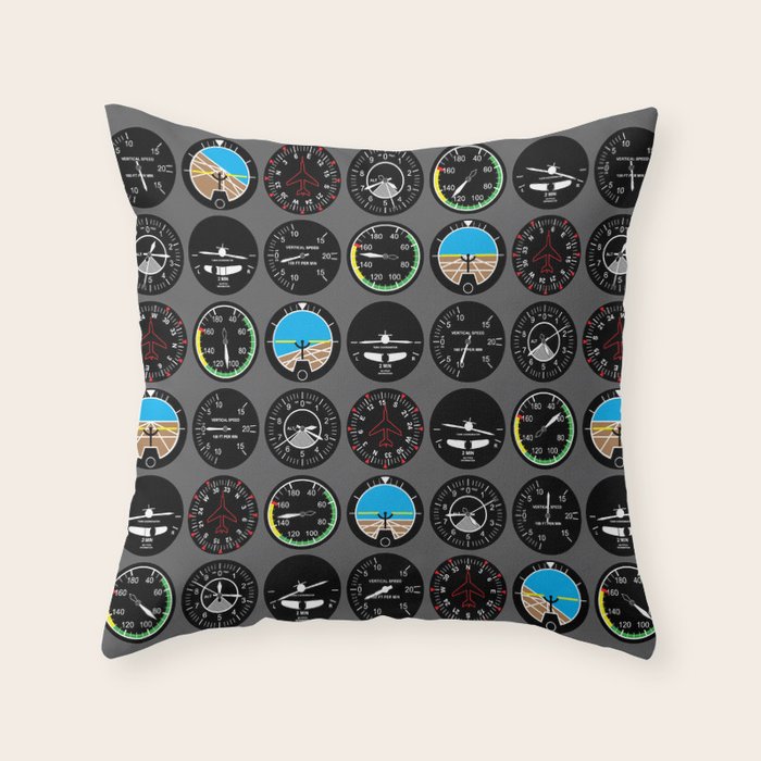 Flight Instruments Throw Pillow Gallery Image 1