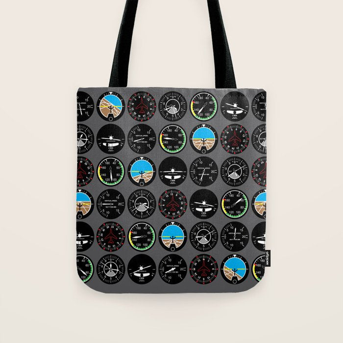 Flight Instruments Tote Bag Gallery Image 1