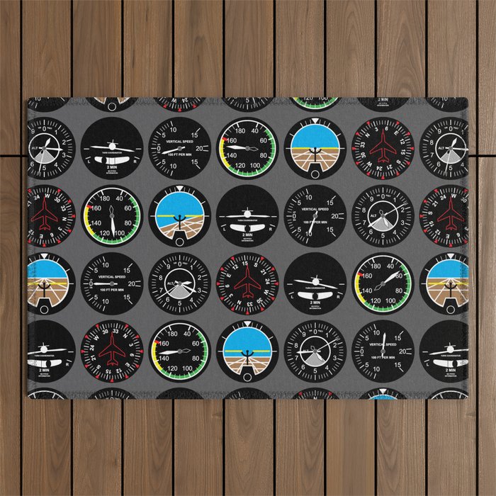 Flight Instruments Outdoor Rug Gallery Image 1
