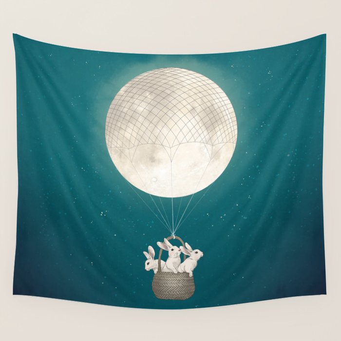 moon bunnies Wall Tapestry Gallery Image 1
