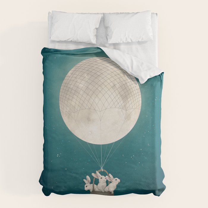 moon bunnies Duvet Cover Gallery Image 1