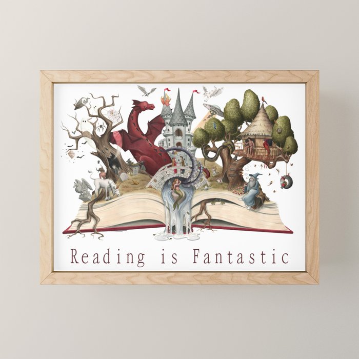 Reading is Fantastic Mini Art Print Gallery Image 1