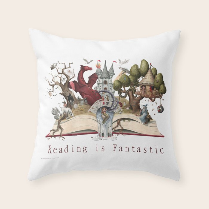 Reading is Fantastic Throw Pillow Gallery Image 6