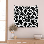 Abstract black and white cow print pattern Wall Tapestry Gallery Image 2