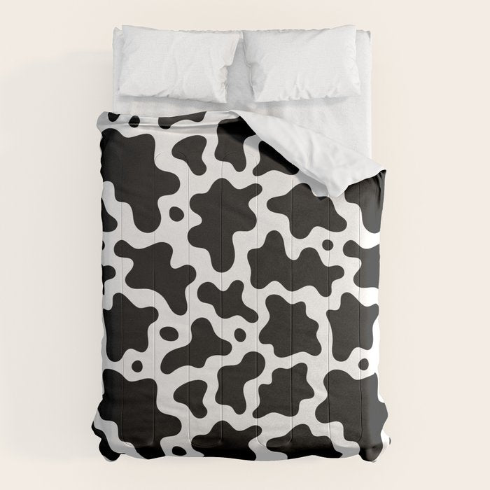 Abstract black and white cow print pattern Comforter Gallery Image 6