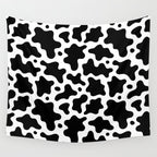 Abstract black and white cow print pattern Wall Tapestry Gallery Image 4