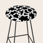 Abstract black and white cow print pattern Stool Gallery Image 2