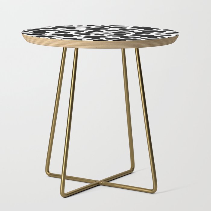 Abstract black and white cow print pattern Side Table Gallery Image 1