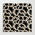 Abstract black and white cow print pattern Wood Wall Art Gallery Image 1