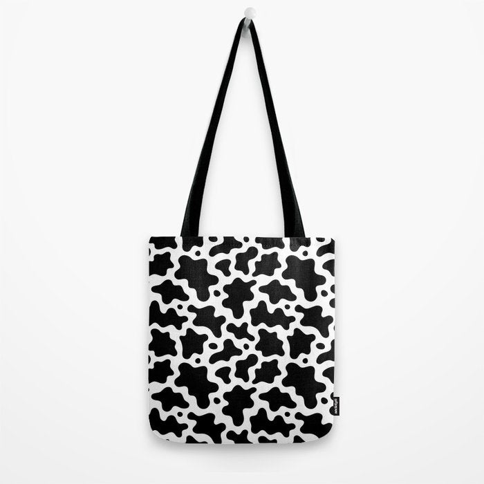 Abstract black and white cow print pattern Tote Bag Gallery Image 2
