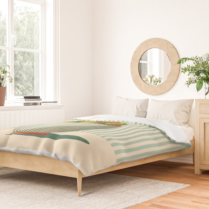 Retro Olive Bowl Illustration Duvet Cover Gallery Image 2