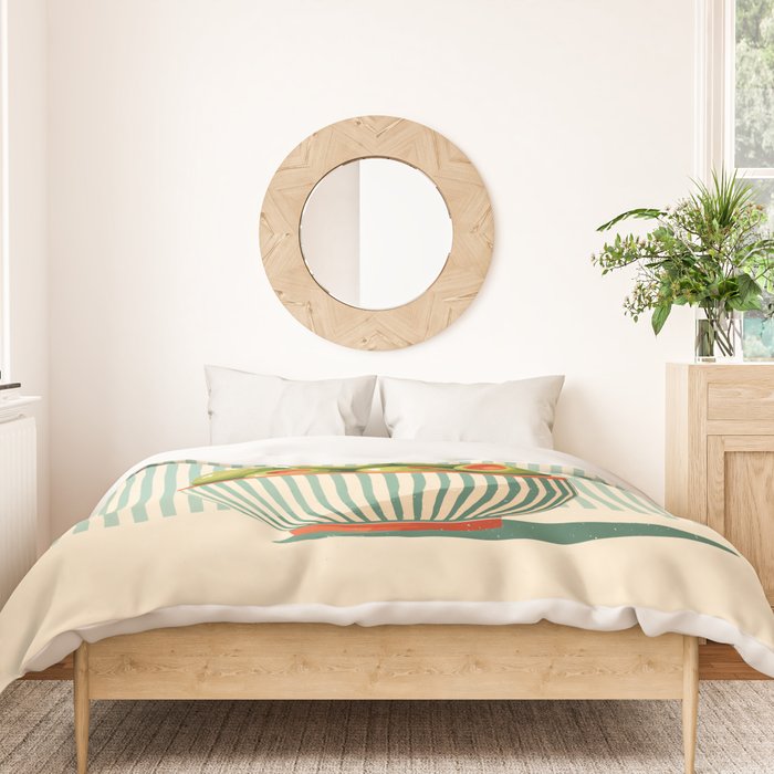 Retro Olive Bowl Illustration Duvet Cover Gallery Image 3