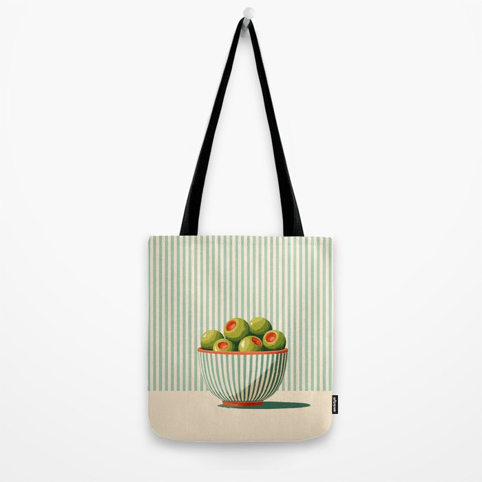 Retro Olive Bowl Illustration Tote Bag Gallery Image 2