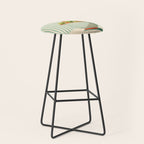 Retro Olive Bowl Illustration Stool Gallery Image 1