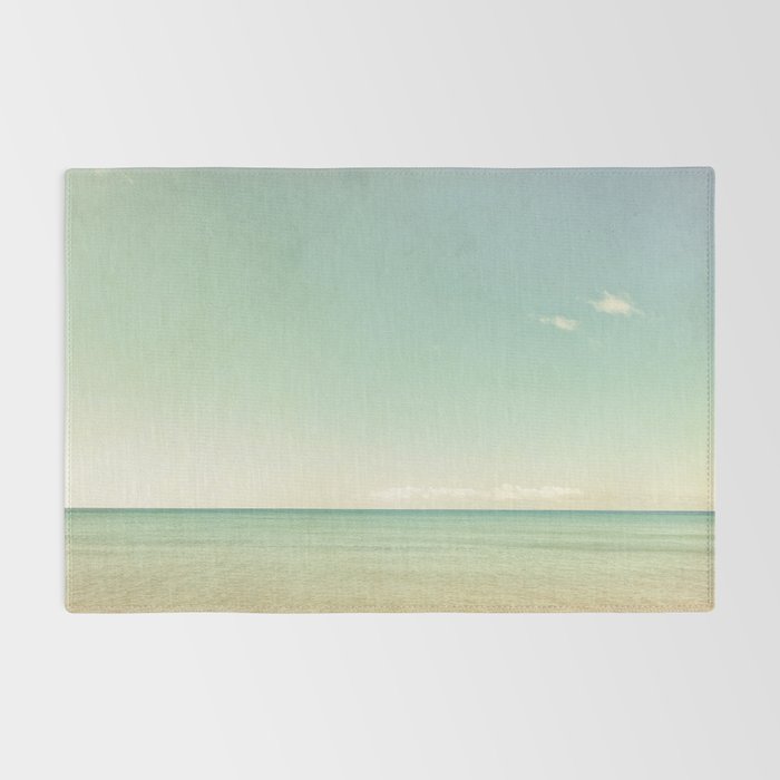 Serenity - blue beach lake michigan summer travel photograph Rug Gallery Image 2