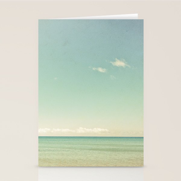 Serenity - blue beach lake michigan summer travel photograph Stationery Card Gallery Image 2