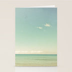 Serenity - blue beach lake michigan summer travel photograph Stationery Card Gallery Image 2