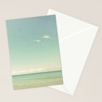 Serenity - blue beach lake michigan summer travel photograph Stationery Card Gallery Image 2