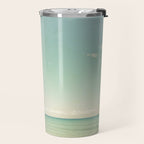 Serenity - blue beach lake michigan summer travel photograph Travel Mug Gallery Image 2