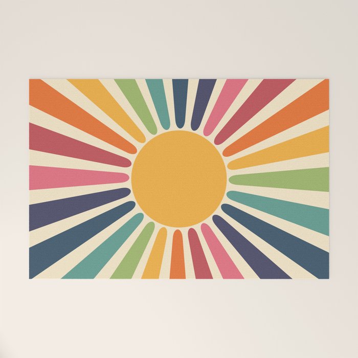 Sunny Rainbow Welcome Mat Gallery Image 1