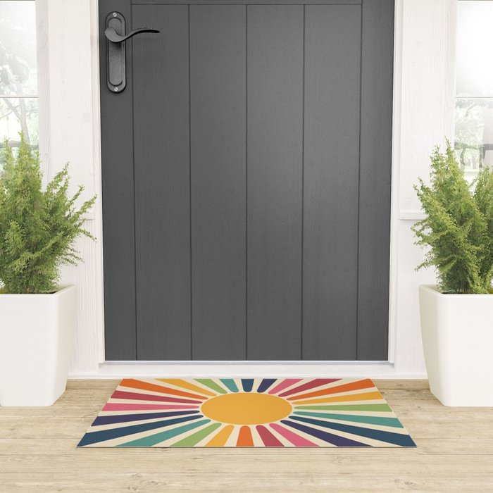 Sunny Rainbow Welcome Mat Gallery Image 3