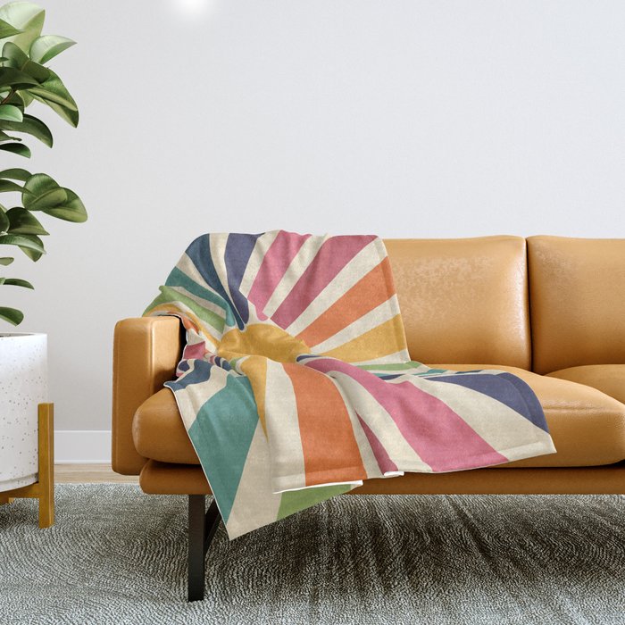 Sunny Rainbow Throw Blanket Gallery Image 1