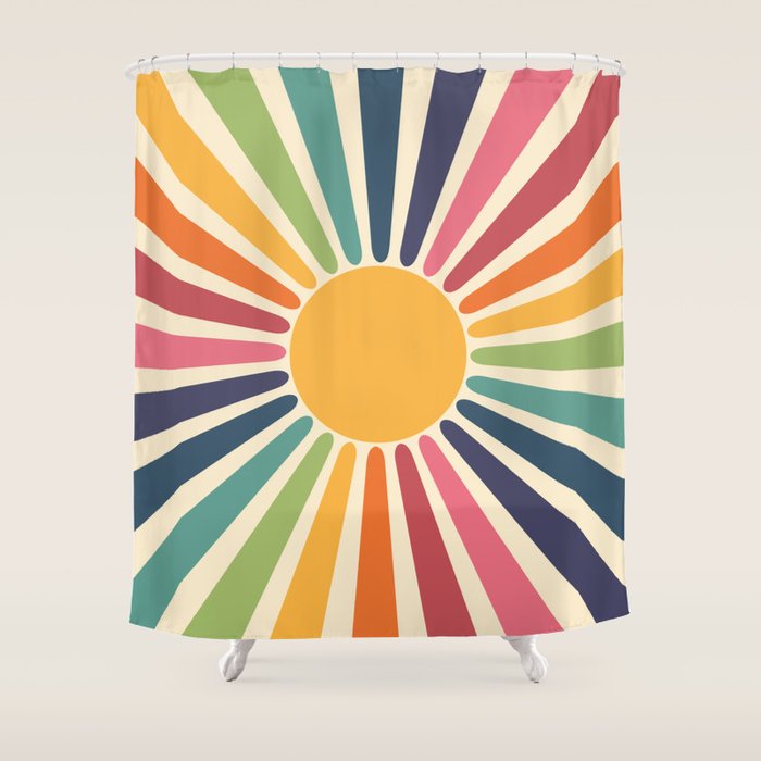 Sunny Rainbow Shower Curtain Gallery Image 1