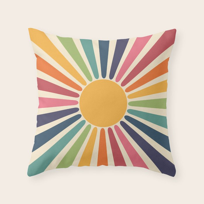 Sunny Rainbow Throw Pillow Gallery Image 6