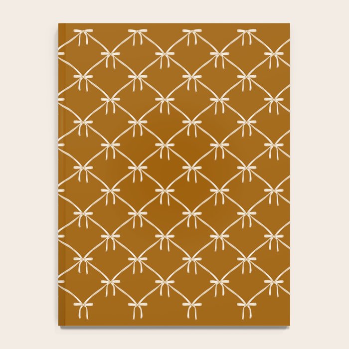 Bows & Ribbons Pattern XVII Burnt Ochre Notebook Gallery Image 4