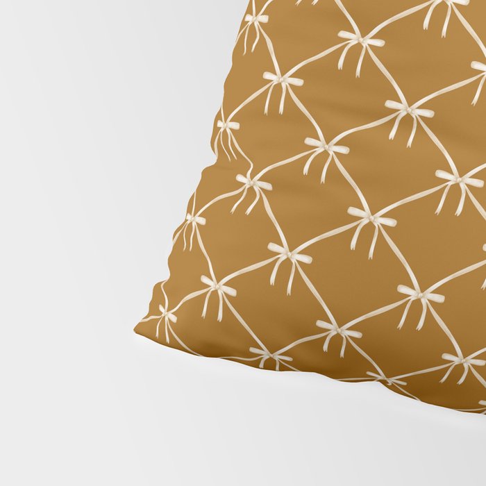 Bows & Ribbons Pattern XVII Burnt Ochre Pillow Sham Gallery Image 4