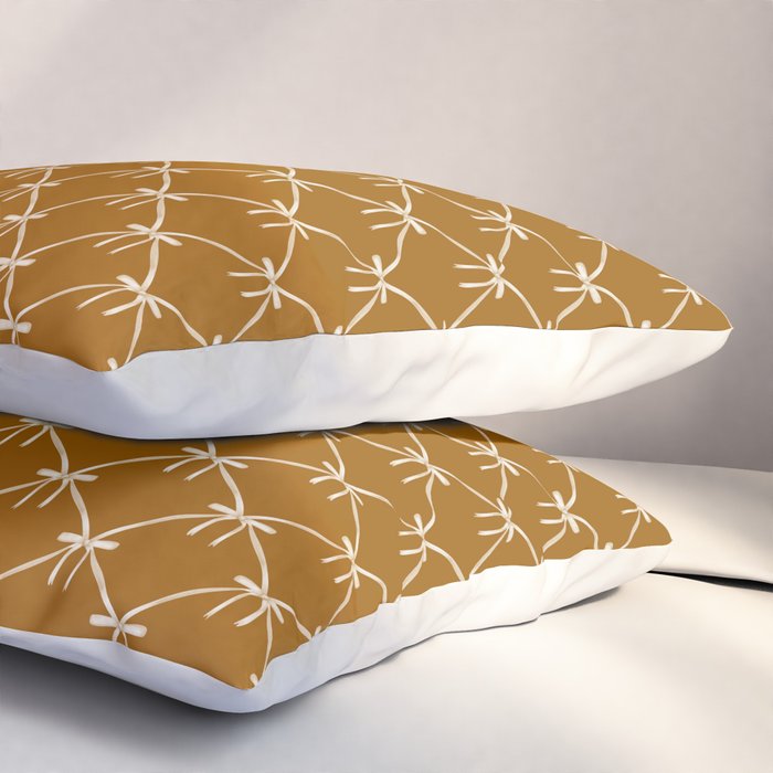 Bows & Ribbons Pattern XVII Burnt Ochre Pillow Sham Gallery Image 3